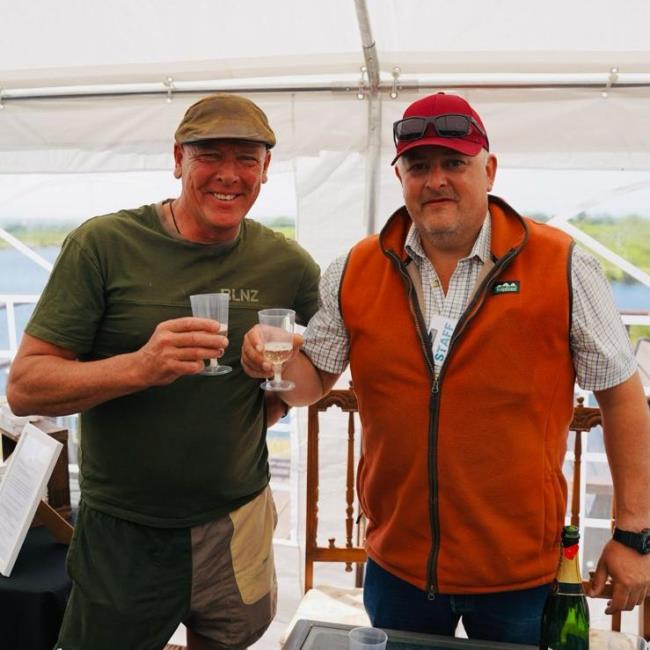  TV celebrity farmer Gareth Wyn Jones and Steve Evans